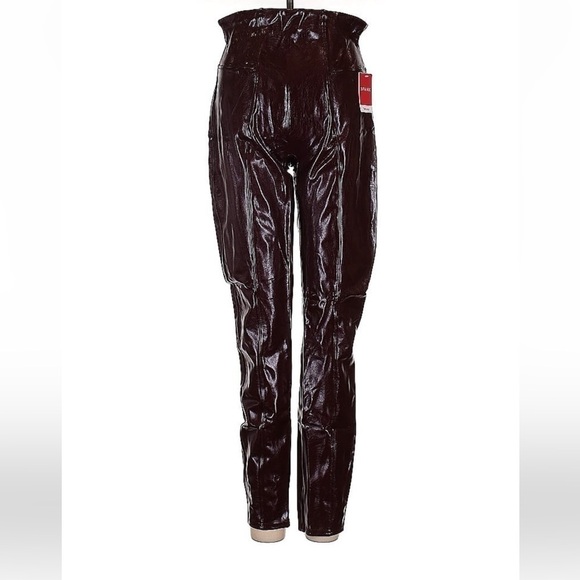 SPANX Faux Patent Leather Leggings in Ruby NWT - Picture 5 of 10